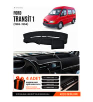 FORD TRANSİT 1 (1986-1994) Uyumlu Torpido Örtüsü Torpido Kılıfı - Siyah Gri