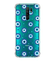 PrintiFy Xiaomi Redmi 9 Uyumlu Nazar Boncuğu 1 Baskılı Şeffaf Köşe Korumalı Antişok Kılıf