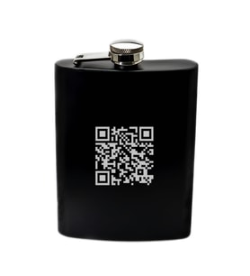 QR Kodlu Gizli Mesajlı Siyah Renkli Paslanmaz Çelik Matara / 8 OZ