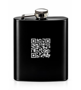 QR Kodlu Gizli Mesajlı Siyah Renkli Paslanmaz Çelik Matara / 8 OZ