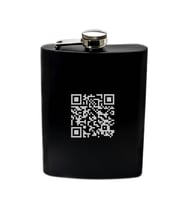 QR Kodlu Gizli Mesajlı Siyah Renkli Paslanmaz Çelik Matara / 8 OZ