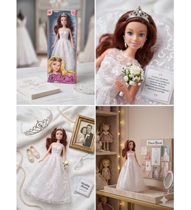 Gelinlikli Taçlı Beyaz Elbiseli Bebek 30 Cm Model Oyuncak Bebek Model Bebek