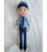 Amigurumi organik oyuncak bebek polis