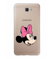Samsung Galaxy J7 Prime Kapak Minnie Mouse Tasarımlı Şeffaf Silikon Kılıf