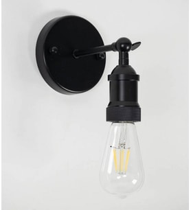 RİOLİGHT RETRO,RUSTİK, VİNTAGE 1XE27 DUYLU MAFSALLI SİYAH METAL APLİK