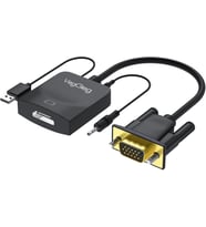 VGA to HDMI Full HD 1080P 60Hz Aux Ses Destekli USB Beslemeli Çevirici Dönüştürücü Adaptör