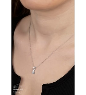 SWAROVSKİ CRYSTAL TERS SONSUZLUK  925 AYAR GÜMÜŞ KOLYE
