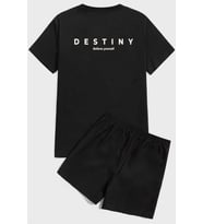 Destiny  Baskı Şort Takım (Siyah)