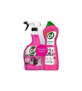 ŞeyliŞeyler - Cif Sakura Paketi Krem Mucizesi 750 ml + Ultra Hızlı Sprey 1025 ml İkili Set