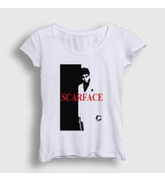 Presmono Kadın Beyaz Cover Film Scarface T-Shirt 250703tt