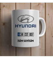Kişiye Özel Plakalı İsimli HYUNDAİ Kupa Bardak