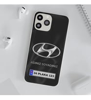 iPhone 13 Pro Max Uyumlu Hyundai Logolu Kişiselleştirilebilir Telefon Kılıfı  Ad Soyad & Plaka Ekleme Seçeneği  Yumuşak Dokulu & Şık Tasarım