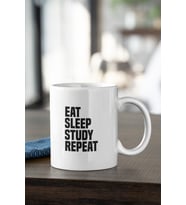Eat Sleep Study Repeat Baskılı Kupa Bardak