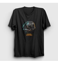 Presmono Unisex Siyah Kask Pubg T-Shirt 30462tt