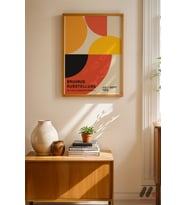 Bauhaus Ausstellung 1923 Afişi, Ahşap Çerçeveli Duvar Tablosu - Modern Ev No:0510