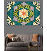 Geometrik Mandala Desen Sanatı Dekoratif Kanvas - Mdf Ahşap Tablo