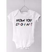 Unisex Bebek Beyaz How You Doin Kısa Kollu Çıtçıtlı Body Zıbın