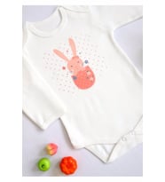 Kız Bebek Cep Tavşanı Baskılı Body Zıbın