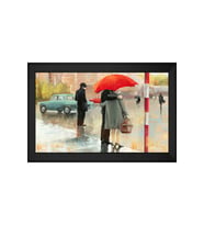 Manzara Temalı Kanvas Tablo 80 x 110 cm Siyah Çerçeve