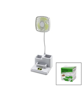 KALEMLİKLİ MASAÜSTÜ VANTİLATÖR USB ŞARJLI FAN:8.9CM- AKROBAT AYAK=23CM+KALEMLİK:36.5CM TELEFONLUK GS-270 (5343)