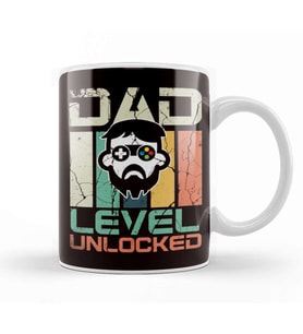 Retro Dad Level Unlocked Daddy Gamer Newborn Children Father Kupa Bardak Porselen