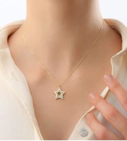 Saklı Takı 925 Ayar Gold Gümüş Yıldız Kolye