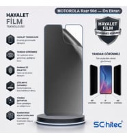 SChitec MOTOROLA Razr 50d Uyumlu Ön Yüzey Hayalet Privacy Hidrojel Ekran Koruyucu