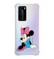 Huawei P40 Pro  Köşe Korumalı Antişok Kapak Minnie Mouse Tasarımlı Şeffaf  Kılıf