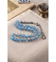 Termal Kuvars Taşlı 33'lük Tesbih Metal Püsküllü 8mm Küre Kesim 902829