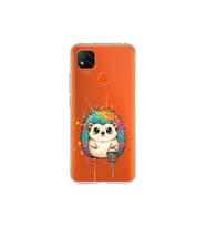 Redmi 10A ile Uyumlu Splash Kirpi Tasarımlı Şeffaf Silikon Kılıf