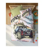 Cottonbox Genç Tek Kişilik Lastikli Çarşaflı Nevresim Takımı Adventure Yeşil