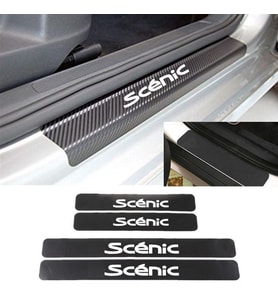 Oto Scenic Karbon Kapı Eşiği Koruma Sticker (4 Adet)