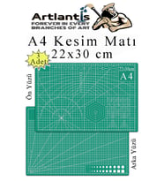 Kesim Matı A4 22x30 cm Çift Taraflı 3 Adet Çizim Matı Kesme Madı Kesim Tablası Kesim Altlığı (Yeşil)