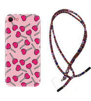 Apple iPhone 5 6 7 8 Plus Se XR Kılıf Boyun Asklı Rasta Silikon Heart Lollipop 1414