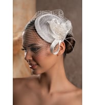 Nikah Aksesuar,nikah Kepi Vualet,nikah Şapkası,nikah Kep,gelin Şapkası,vualet, Tüllü Gelin Tokalı (Beyaz)