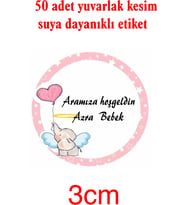 KIZ ÇOCUK DOĞUM KUTLAMA ETİKETİ İSİM BASKILI