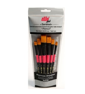 Stilo Art Düz Kesik Fırça Seti 6Lı Set-5