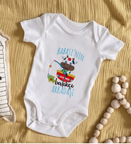 BK Kids Babasının Balıkçı Arkadaşı Tasarımlı Bebek Body Zıbın - Model 1
