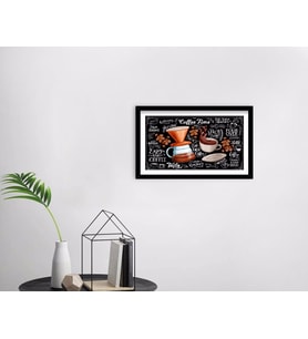 BK Home Coffee Tasarımlı Dekoratif Ahşap Siyah Çerçeveli Tablo-39