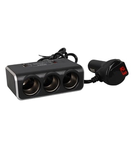 Ayt Olesson 1639 12-24V 3Lü Çift Usbli 120W 80Cm Kablolu Dijital Ekranlı Araç Oto Tır Çakmak Çoklayıcı Çakmaklık Çoğaltıcı