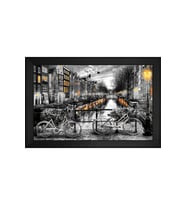 Manzara Temalı Kanvas Tablo 80 x 110 cm Siyah Çerçeve