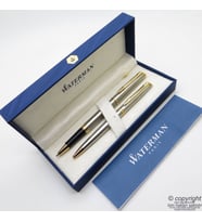 Waterman Hemisphere Gold Krom SS GT Roller Kalem + Tükenmez Kalem Set  İsme Özel Kalem  Hediye Kalem