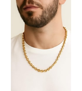 Altın Renk Doc Model Zincir 55 Cm Unisex Çelik Kolye
