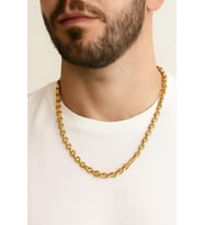 Altın Renk Doc Model Zincir 55 Cm Unisex Çelik Kolye