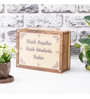 ParaBox Hedef Kumbarası Ahşap-Krem Rengi Ahşap Kilitli
