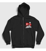 Presmono Unisex Siyah Band Black Sabbath Fermuarlı Kapüşonlu Sweatshirt 17360tt