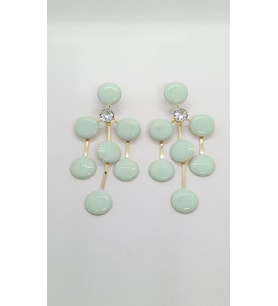 Elara Mint Taş Detaylı Sallantılı Küpe