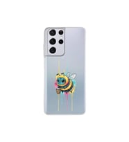 Samsung Galaxy S21 Ultra ile uyumlu Splash arı tasarımlı şeffaf silikon kılıf