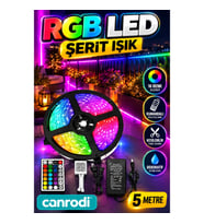 5 Metre RGB 5050 LED Şerit Işık Kumandalı Renkli Dekoratif Aydınlatma Seti