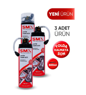 Lastik Tamir Kiti (500ml) 3'LÜ - Lastik Onarım Spreyi, Oto İlk Yardım, Acil Lastik Şişirici